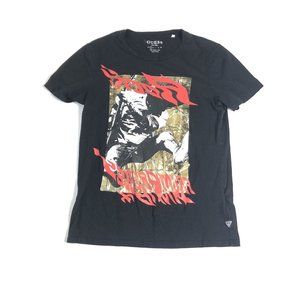 Guess Women's Graphic T-Shirt‎ Black Gold Red Size Small A68